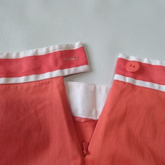 Birdie Peachy Orange and White Mid Rise Mini Length Golf Skirt Women's Size 8 - Picture 10 of 16
